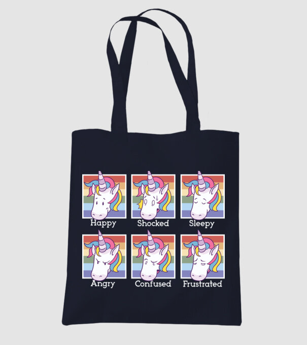 Capete de unicorn model albastru închis pe tricou