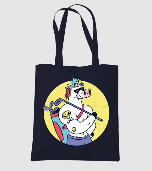 Unicorn Golf model albastru închis pe tricou