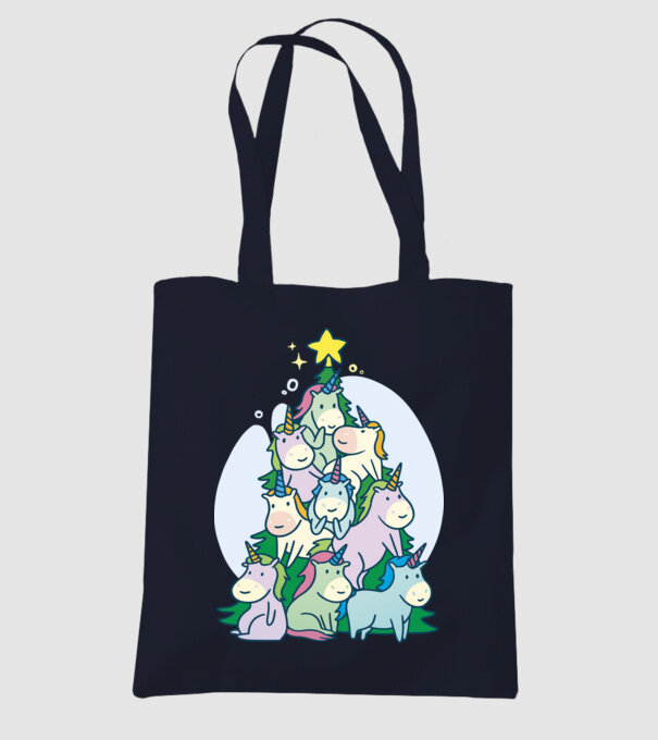 Unicorn pom de Crăciun model albastru închis pe tricou