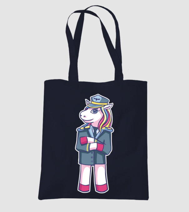 Unicorn Pilot model albastru închis pe tricou