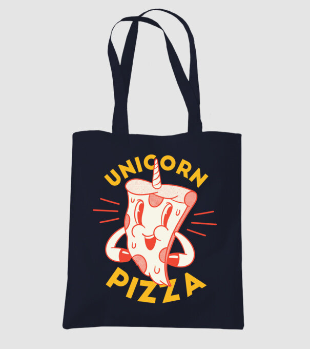 Unicorn Pizza model albastru închis pe tricou
