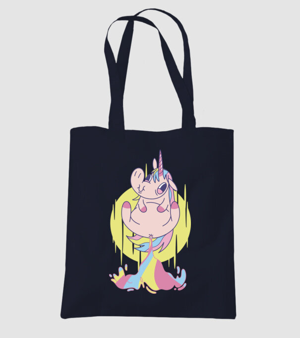 Bășină Unicorn model albastru închis pe tricou