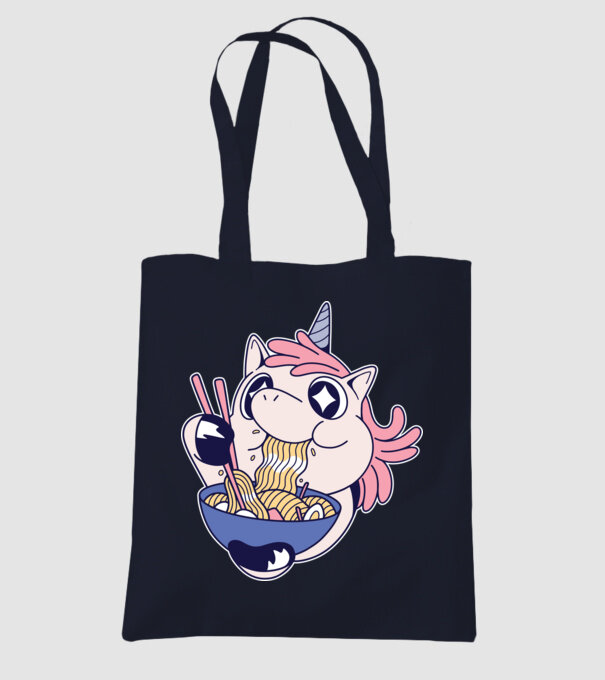 Unicorn Ramen model albastru închis pe tricou