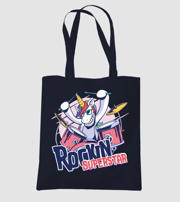 Unicorn Star rock model albastru închis pe tricou