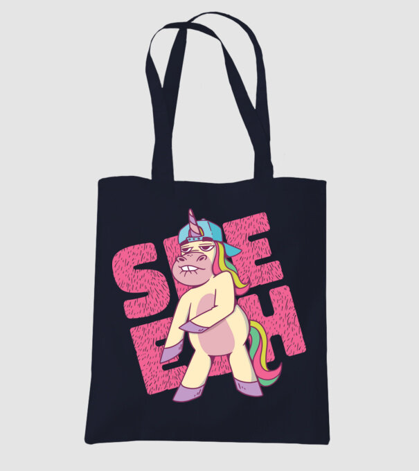 Unicorn Shesh model albastru închis pe tricou