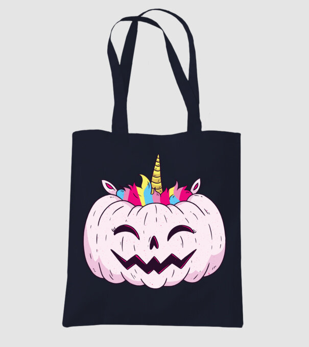 Unicorn Dovleac Halloween model albastru închis pe tricou