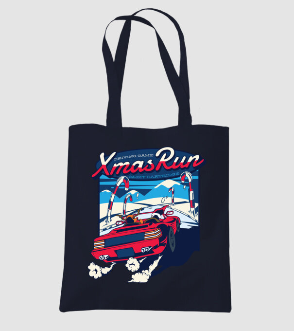 Xmas Outrun Retro Jucărie Crăciun model albastru închis pe tricou