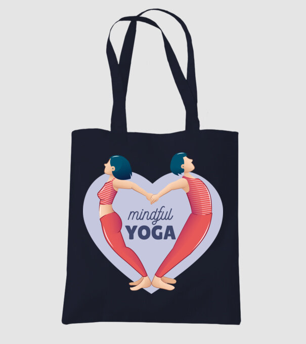 Dragoste Yoga - tricou Yoga model albastru închis pe tricou
