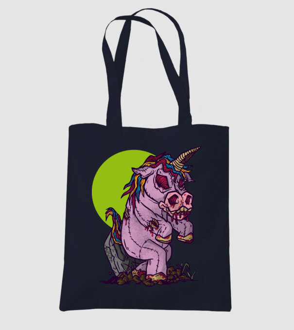 Zombie unicorn model albastru închis pe tricou