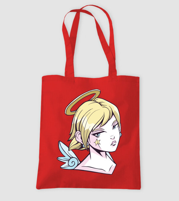 Anime Fată angelică model roșu pe tricou