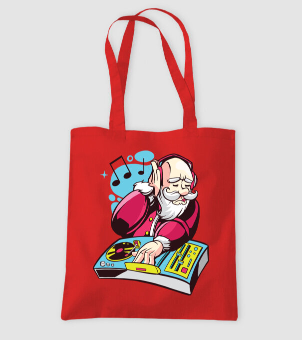Moș Crăciun DJ model roșu pe tricou