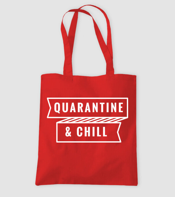 Quarantine and chill model roșu pe tricou