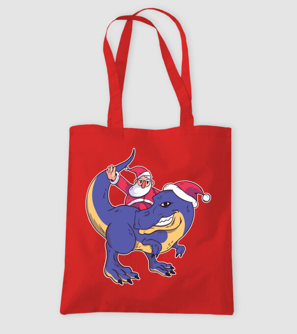Santasaurus Moș Crăciun pe dinozaur model roșu pe tricou
