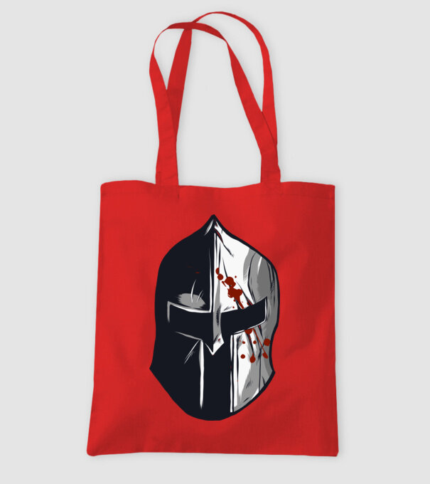 Cască războinic Sparta model roșu pe tricou