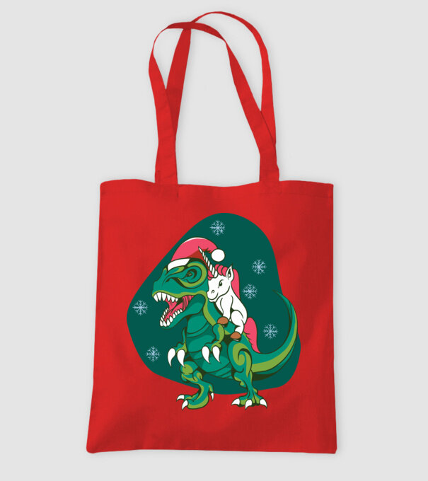 T-rex unicorn Crăciun model roșu pe tricou