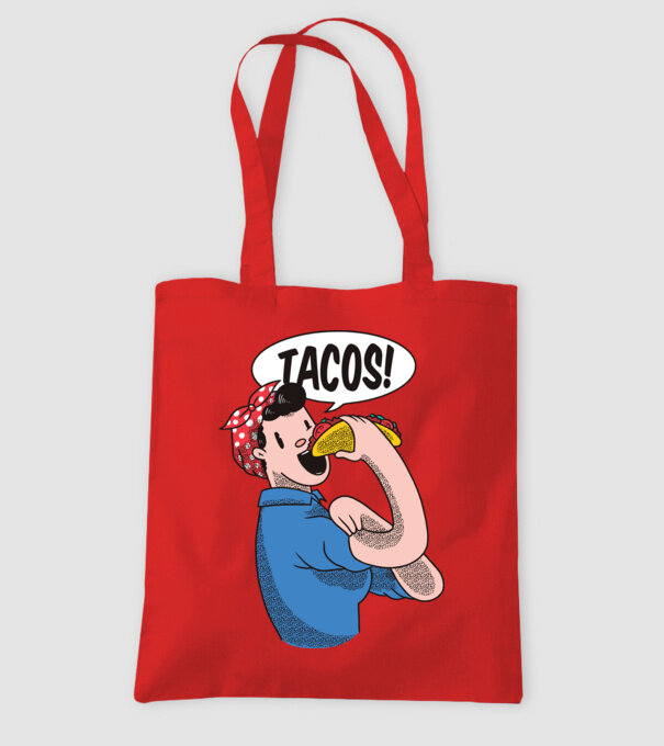 Tacos feminism model roșu pe tricou