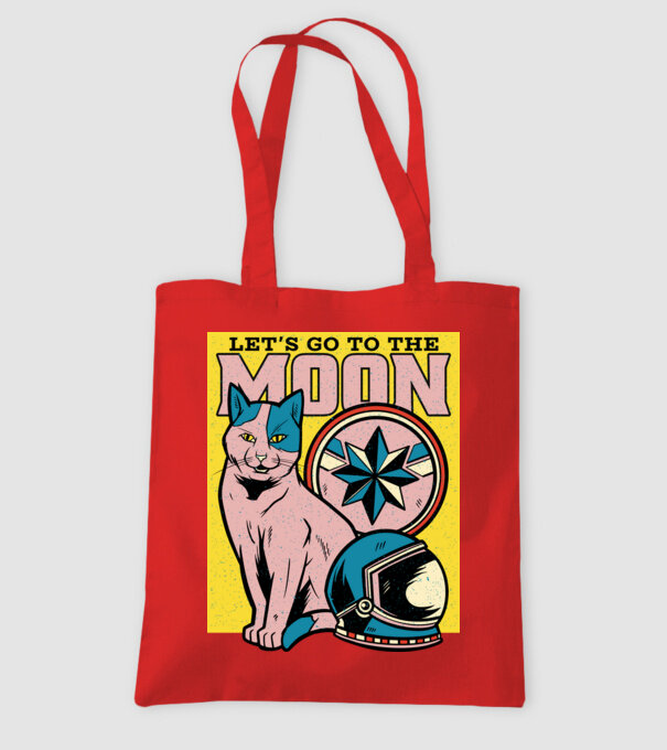 To the moon Pisică model roșu pe tricou