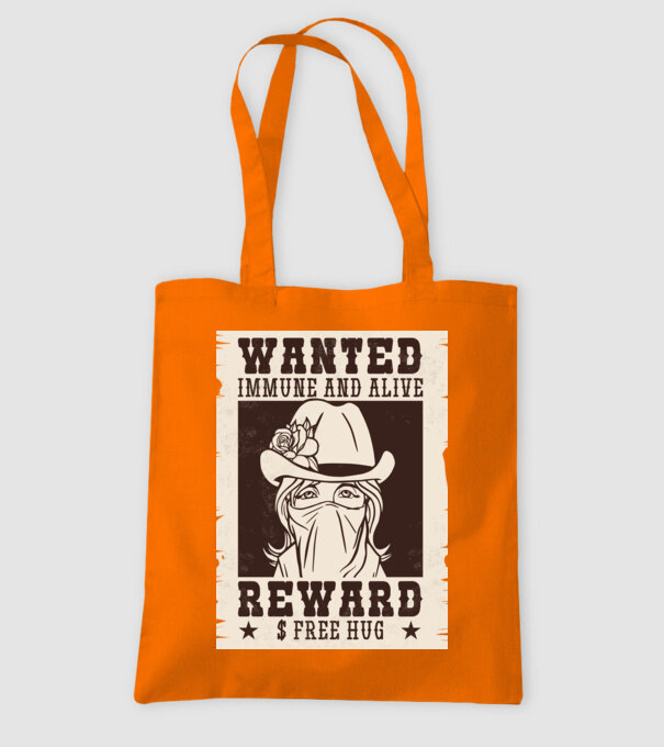 Afiș Wanted - Îmbrățișări gratuite model portocaliu pe tricou