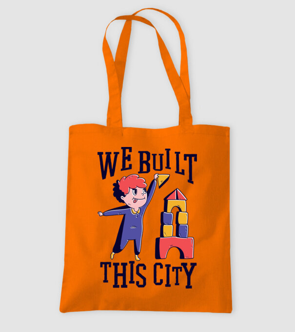 We built this city blocuri de construcție model portocaliu pe tricou