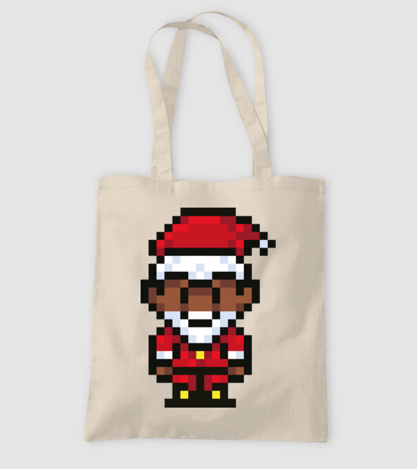 8bit pixel Moș Crăciun model nisipiu pe tricou