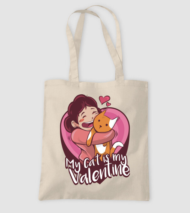 'Pisica mea este dragostea mea Tricou drăguț pentru Valentine''s Day' model nisipiu pe tricou