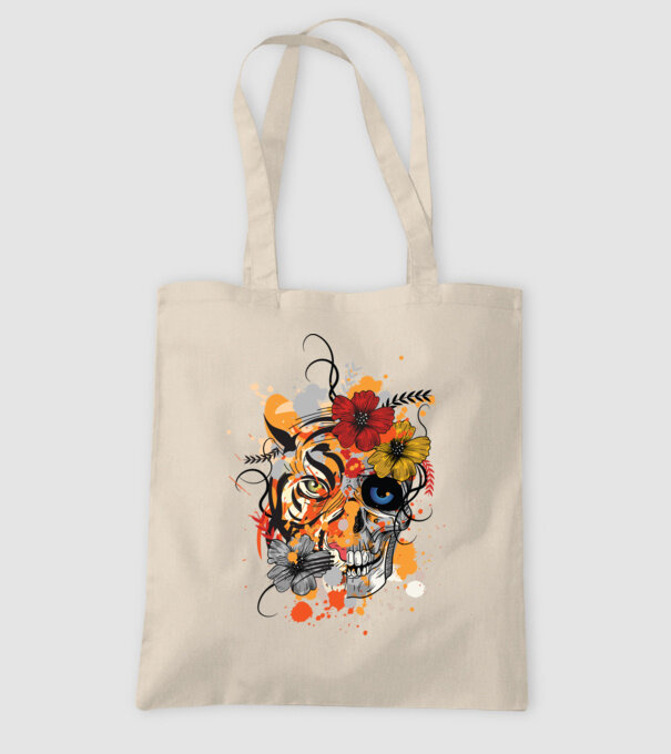 Craniu de tigru abstract model nisipiu pe tricou