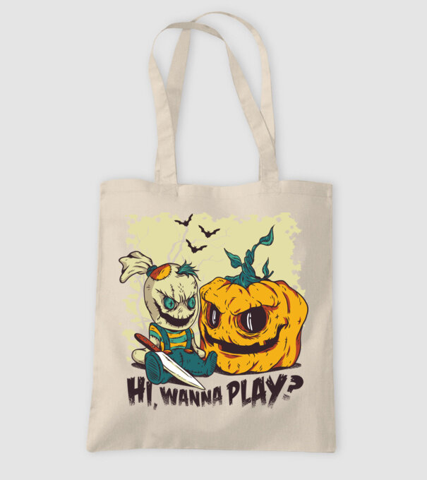 Vrei să te joci? Halloween model nisipiu pe tricou