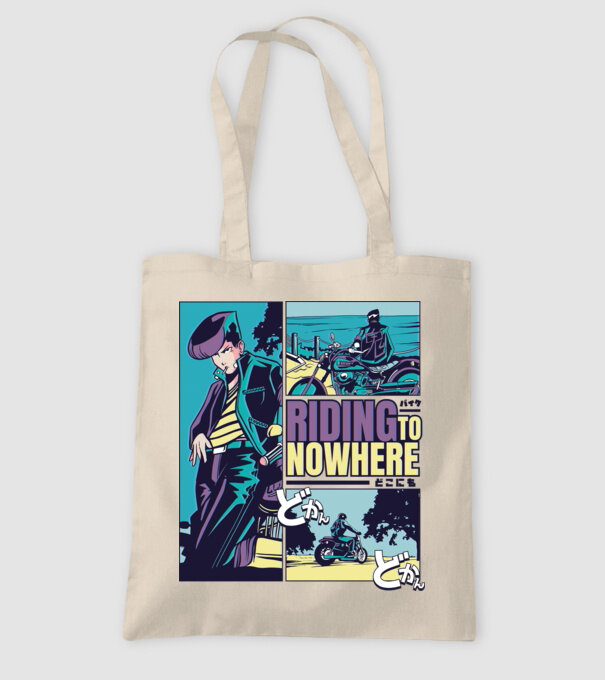 Anime Vaporwave Riding Nowhere model nisipiu pe tricou