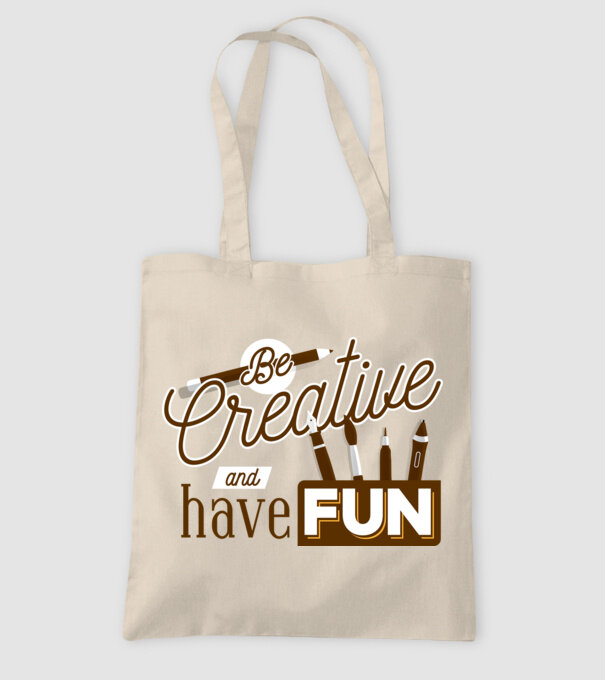 Be creative and have fun model nisipiu pe tricou