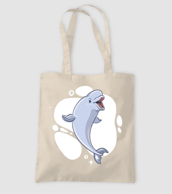 Balenă Beluga model nisipiu pe tricou