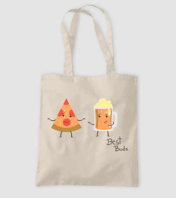 Best Buds - Pizza + Beer model nisipiu pe tricou
