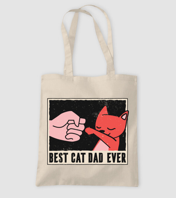 Best Cat Dad Ever - Cel mai bun stăpân de pisică model nisipiu pe tricou