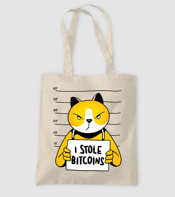 Pisică hoață Bitcoin model nisipiu pe tricou