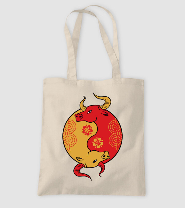 Bivol Yin Yang model nisipiu pe tricou