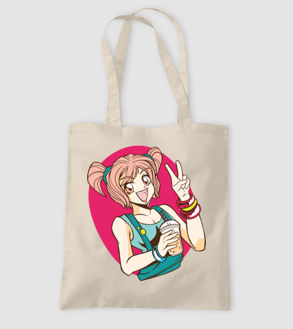 Bobba fată Anime model nisipiu pe tricou