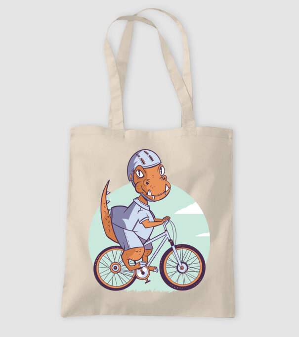 Dinozaur de T-Rex cu bicicletă model nisipiu pe tricou