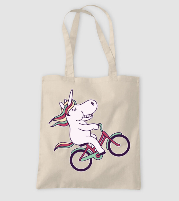 unicorn cu bicicletă model nisipiu pe tricou