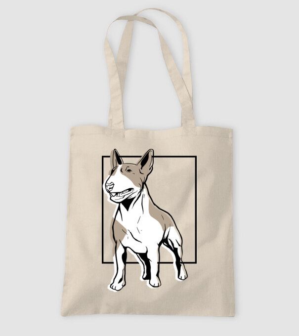 Tricou cu Câine Bull Terrier model nisipiu pe tricou