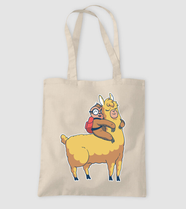 Leneș drăguț cu Lama școlar model nisipiu pe tricou