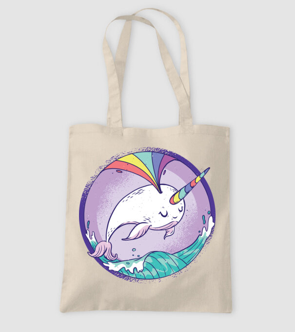 Unicorn drăguț Balenă - Narval model nisipiu pe tricou