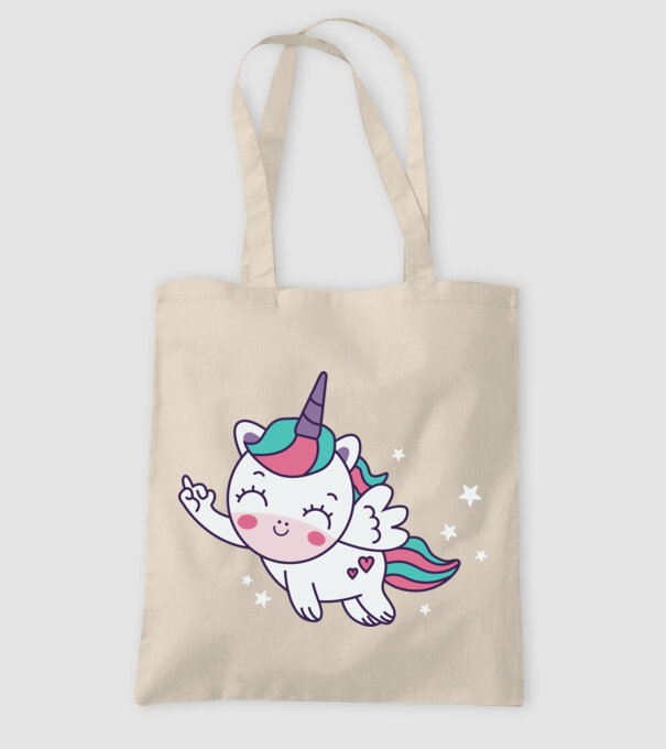 Unicorn drăguț arată degetul model nisipiu pe tricou