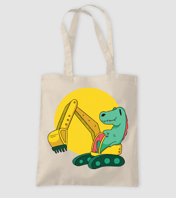 Excavator dinozaur model nisipiu pe tricou