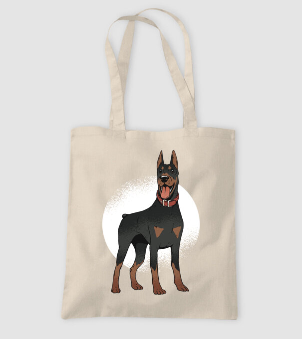 Tricou cu câine dobermann model nisipiu pe tricou