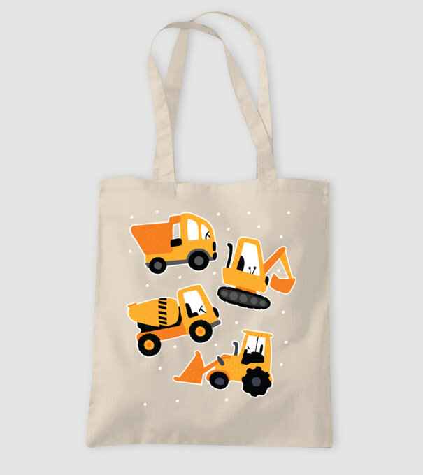 Vehicule de construcții model nisipiu pe tricou