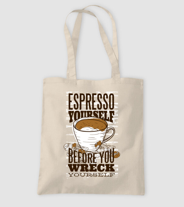 Espresso Yourself cu Cafea model nisipiu pe tricou
