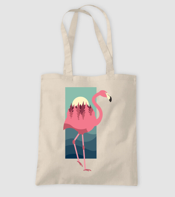 Flamingo Design model nisipiu pe tricou