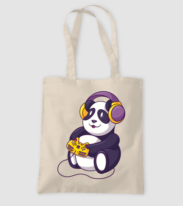 Gamer Panda model nisipiu pe tricou
