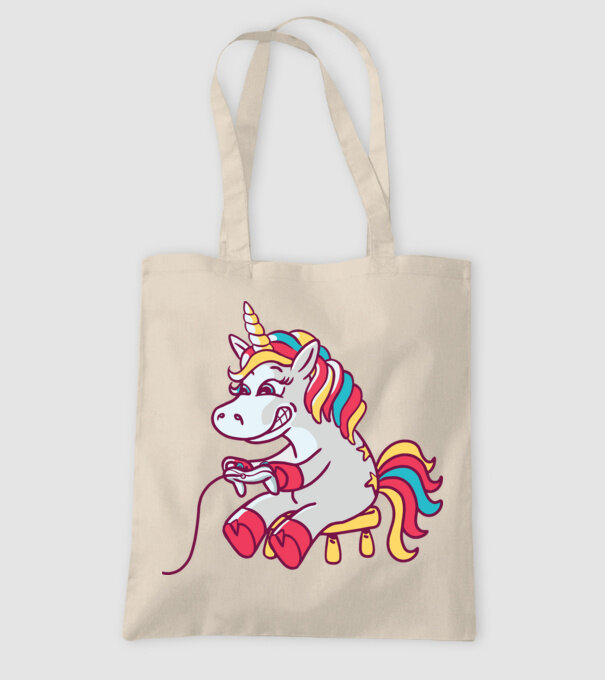 Gamer Unicorn model nisipiu pe tricou