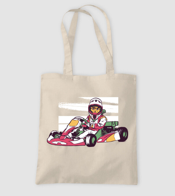 Pisică gokart model nisipiu pe tricou