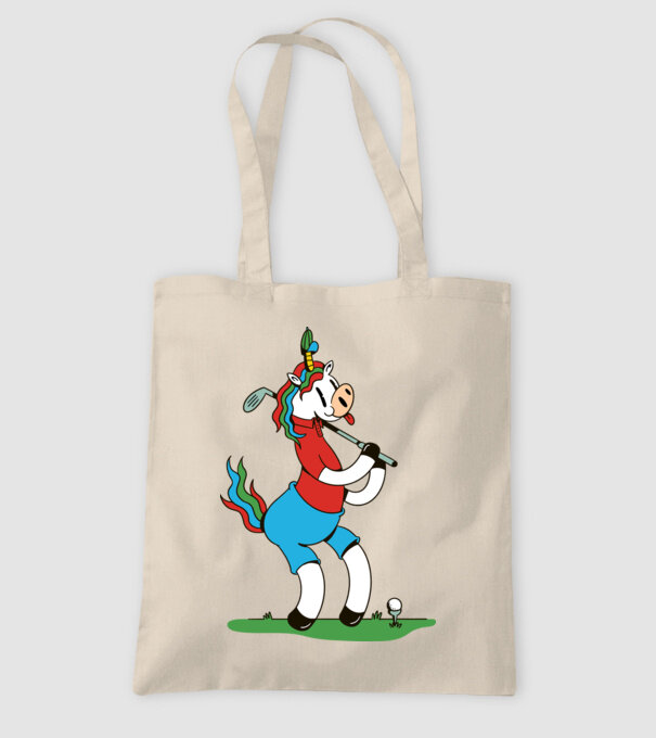 Unicorn jucător de golf model nisipiu pe tricou